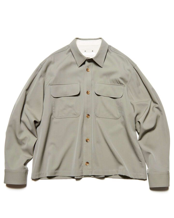 WASHER WOOL CPO SHIRT,KHAKI, medium image number 0