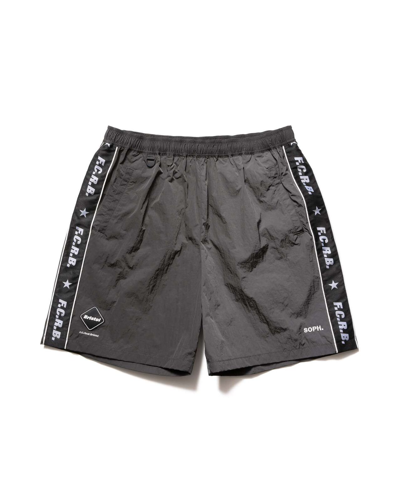 NYLON CHAMBRAY PRACTICE SHORTS,CHARCOAL GRAY, large image number 0