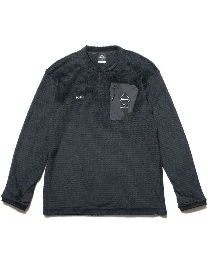 HIGH LOFT FLEECE TOP,BLACK, medium