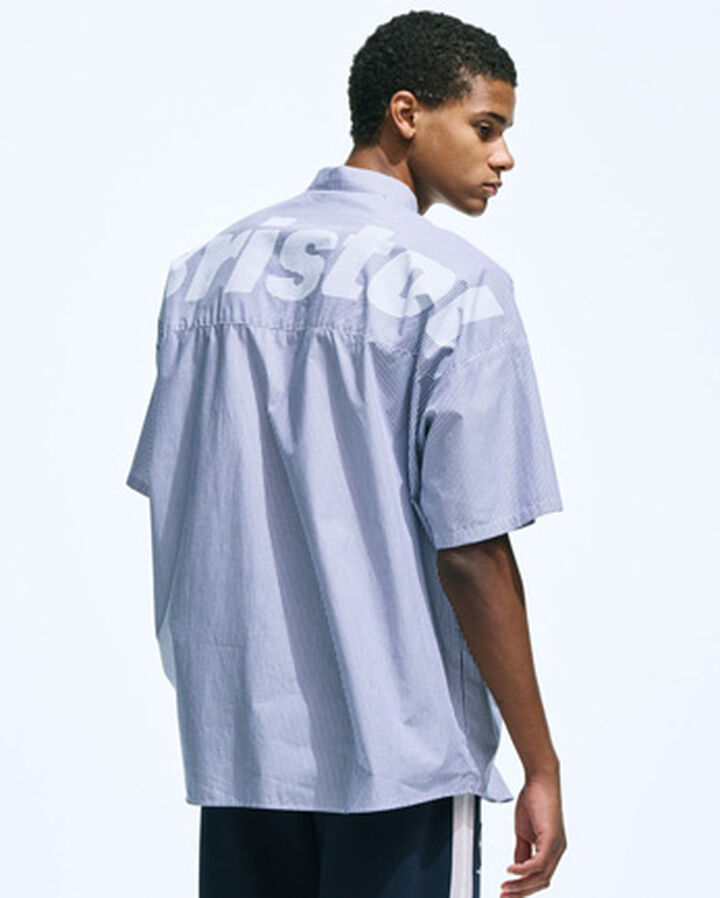 BIG LOGO S/S BAGGY SHIRT,GRAY STRIPE, medium image number 4