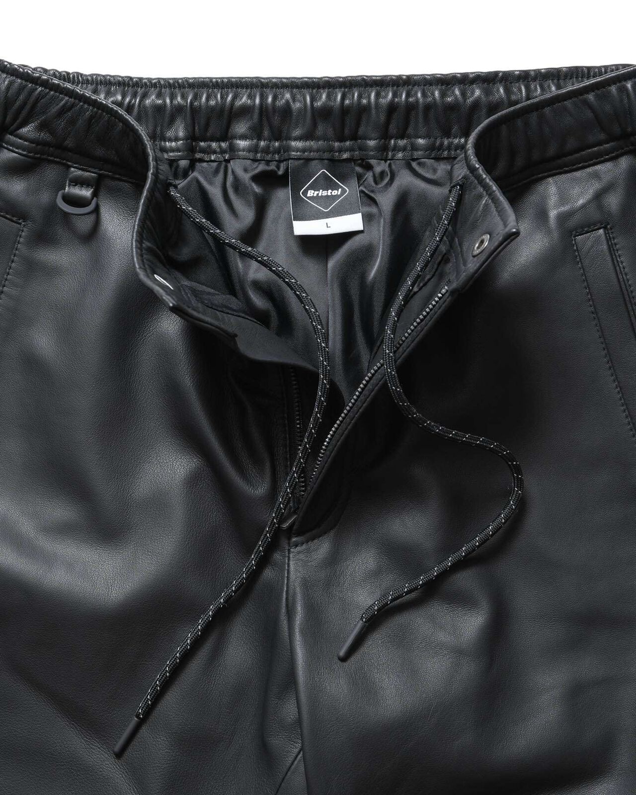 LEATHER TRACK PANTS,BLACK, large image number 4