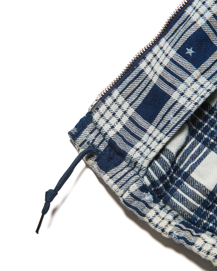 STAR PRINT CHECK HOODED BLOUSON,INDIGO, medium image number 5