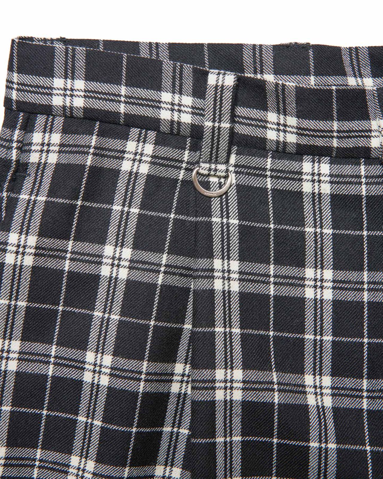 SAXONY WOOL CHECK RELAX-FIT TUCK SLACKS,A, large image number 2