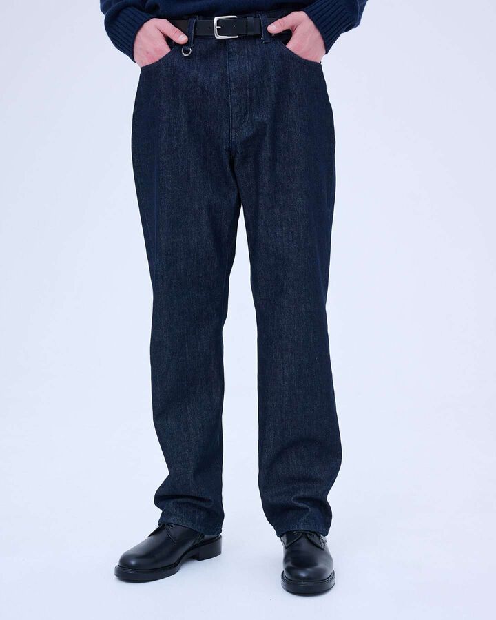 ONE WASHED DENIM STANDARD PANTS,BLACK, medium image number 4