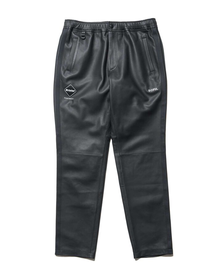 LEATHER TRACK PANTS,BLACK, medium
