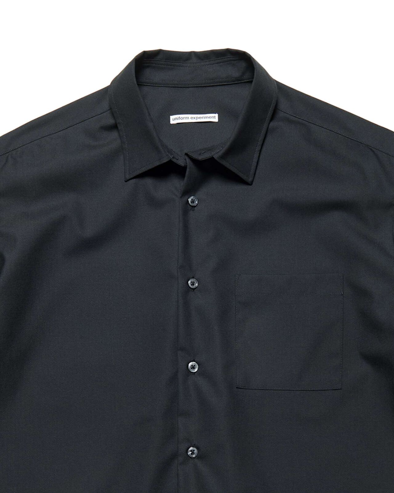 STRETCH WOOL RELAX-FIT S/S SHIRT,BLACK, large image number 2