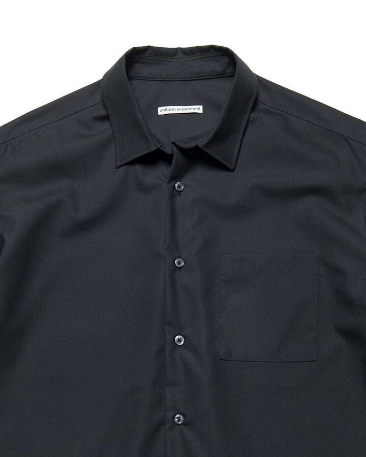 STRETCH WOOL RELAX-FIT S/S SHIRT,BLACK, medium image number 2