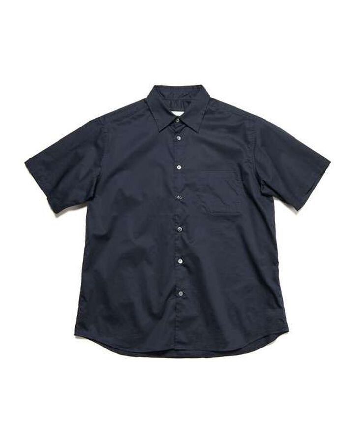 HIGHCOUNT TWILL REGULAR FIT S/S SHIRT,NAVY, medium