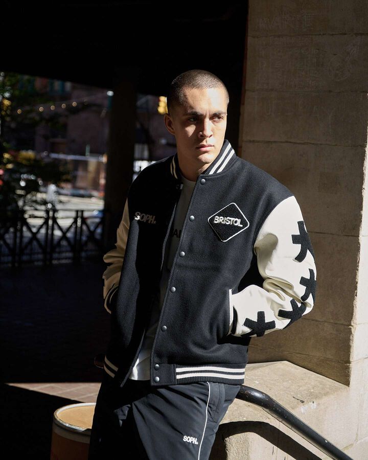 ERIC HAZE: VARSITY JACKET,BLACK, medium image number 7