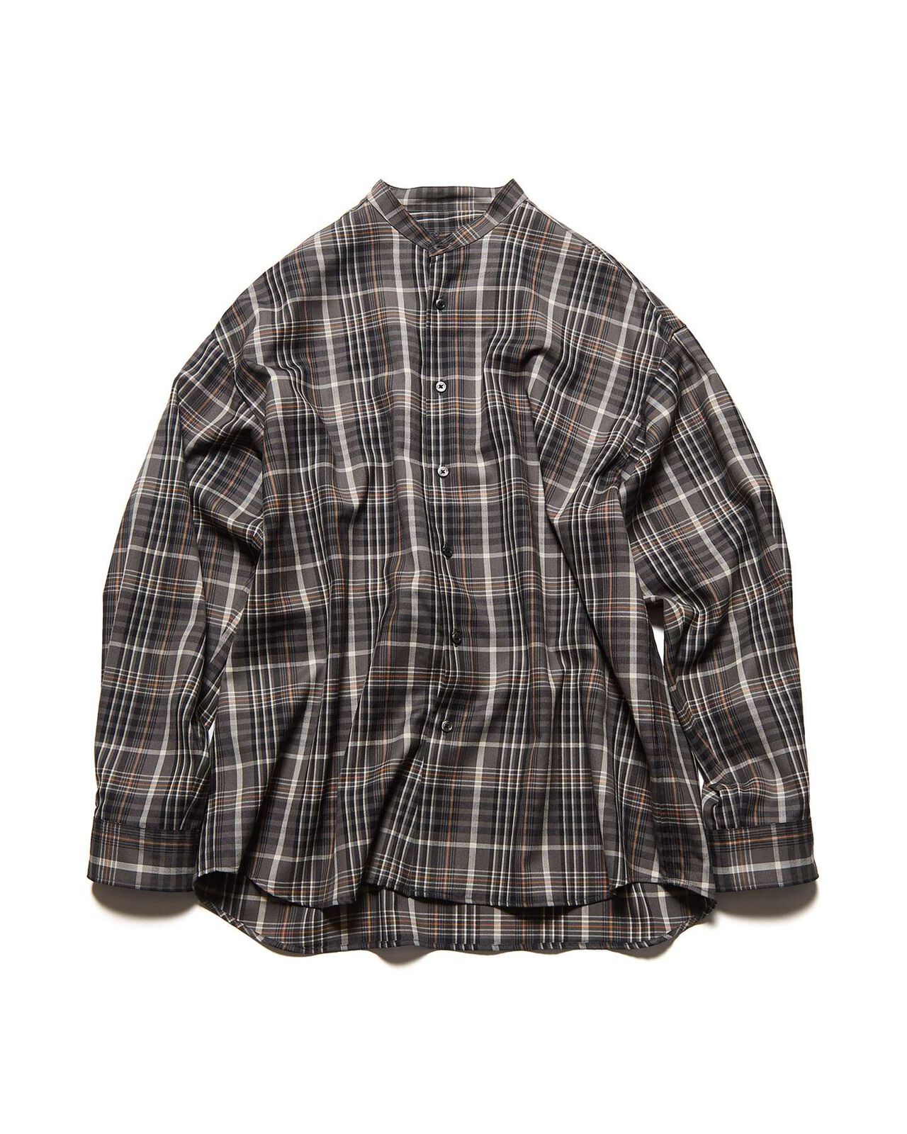 WASHBLE WOOL BAND COLLAR SHIRT,A, large image number 0