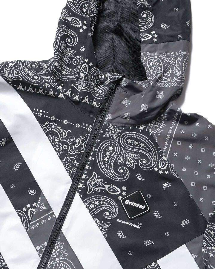 PATCHWORK STRIPE PRACTICE JACKET,BLACK, medium image number 2