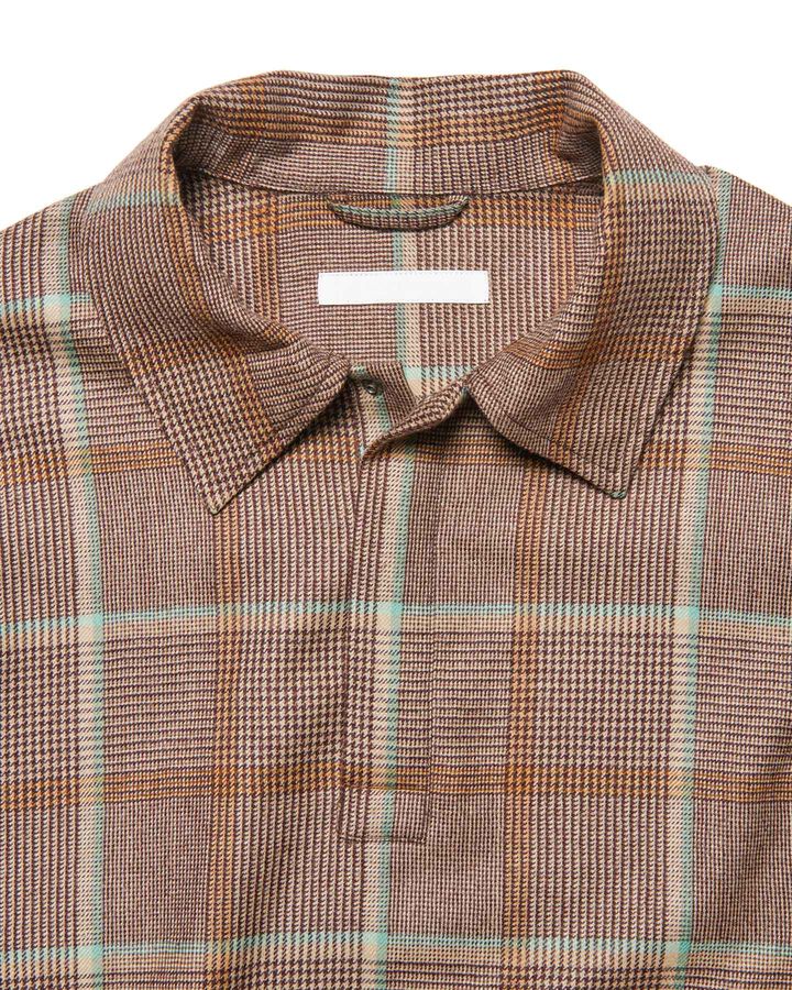 SAXONY WOOL CHECK POLO SHIRT,B, medium image number 2