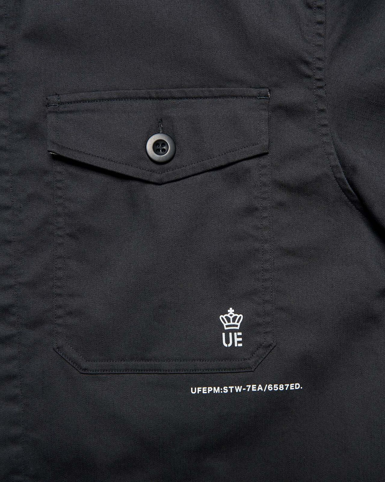 STRETCH TWILL FATIGUE SHIRT,BLACK, large image number 2