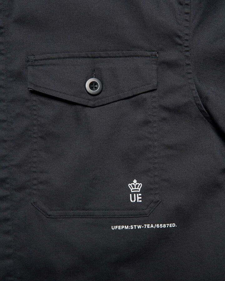 STRETCH TWILL FATIGUE SHIRT,BLACK, medium image number 2