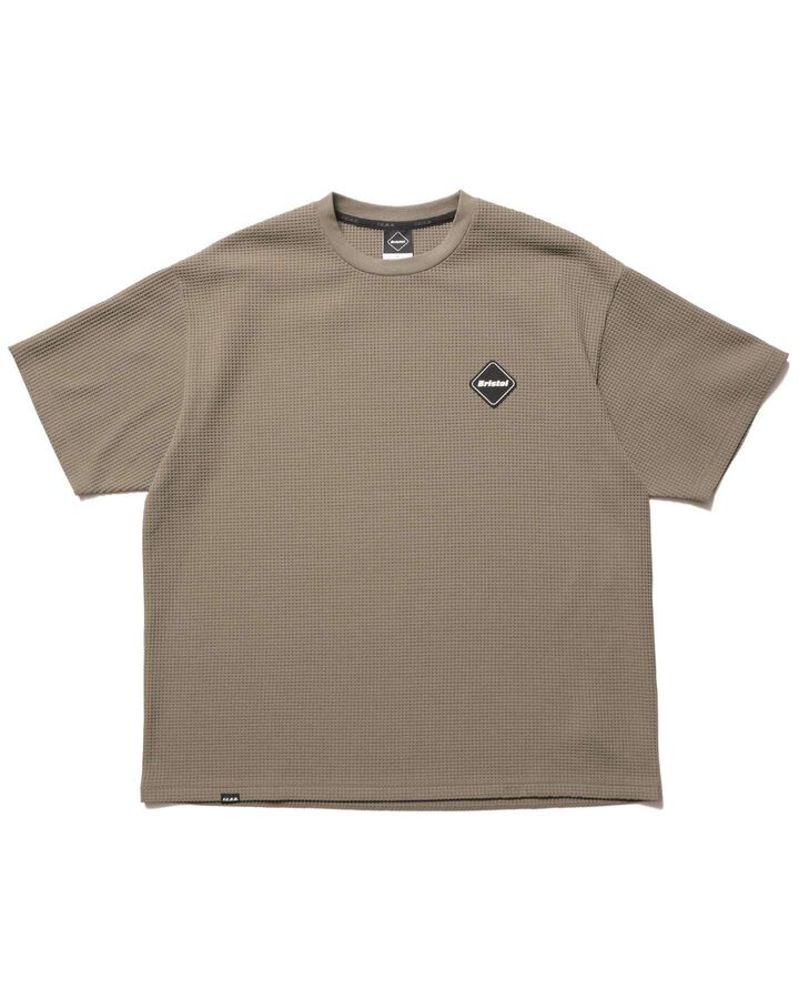TECH WAFFLE S/S LOUNGE TOP,GREIGE, medium