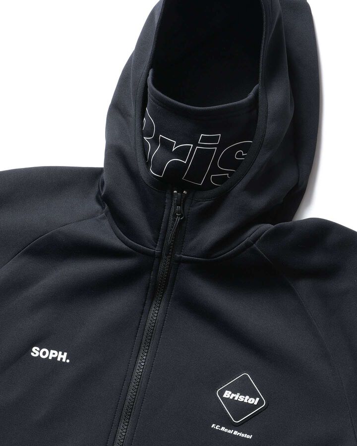 STRETCH FLEECE GAITER HOODIE,BLACK, medium image number 2