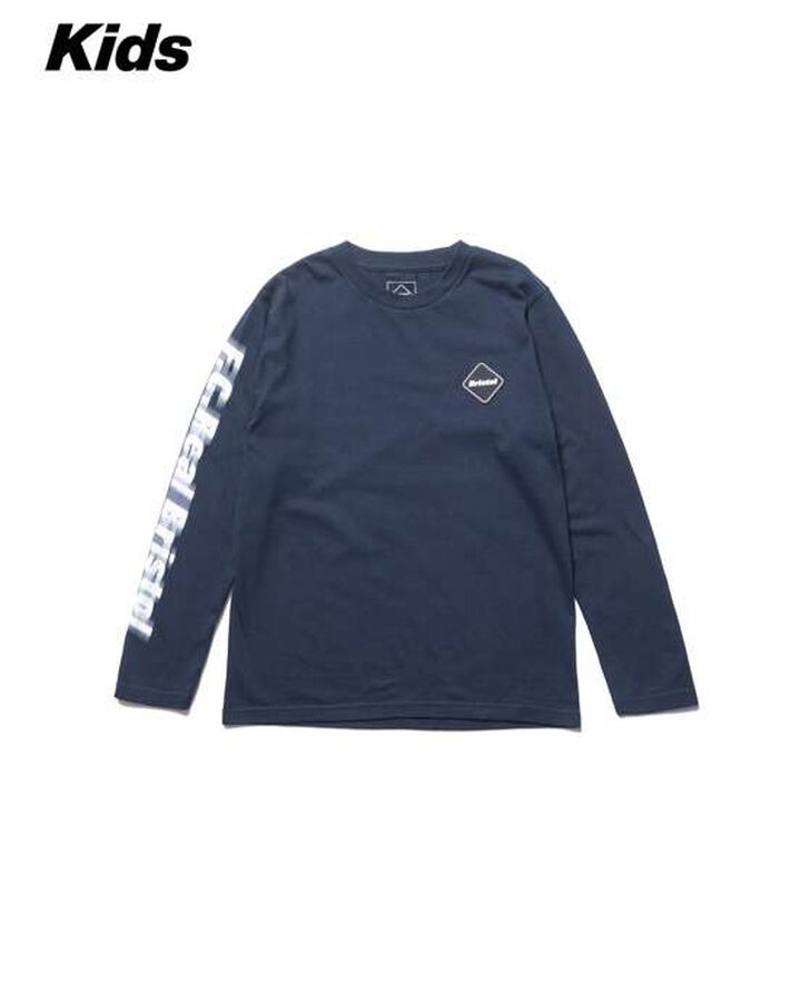 BLURRED LOGO L/S TEE,NAVY, medium