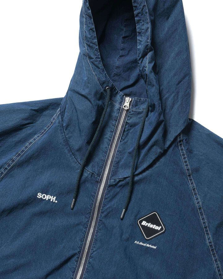WASHED CRISP DENIM HOODED BLOUSON,INDIGO, medium image number 2