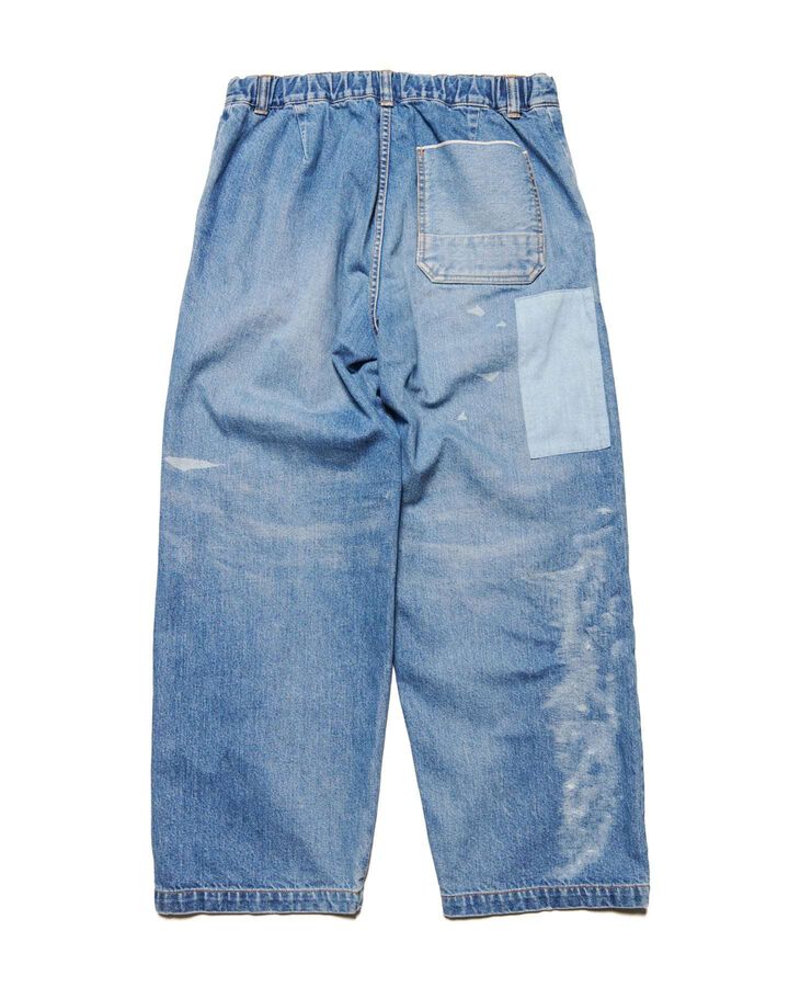PATCHWORKED DENIM WIDE-FITJEANS,INDIGO, medium image number 1