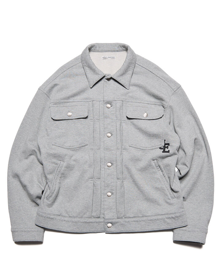 SWEAT TRUCKER JACKET,GRAY, medium