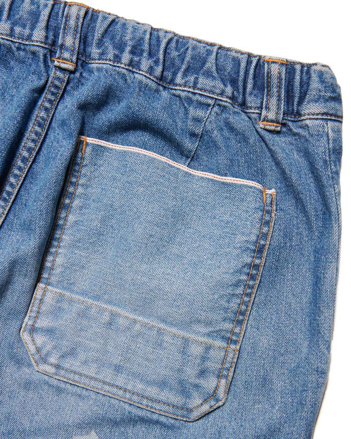 PATCHWORKED DENIM WIDE-FITJEANS,INDIGO, medium image number 4