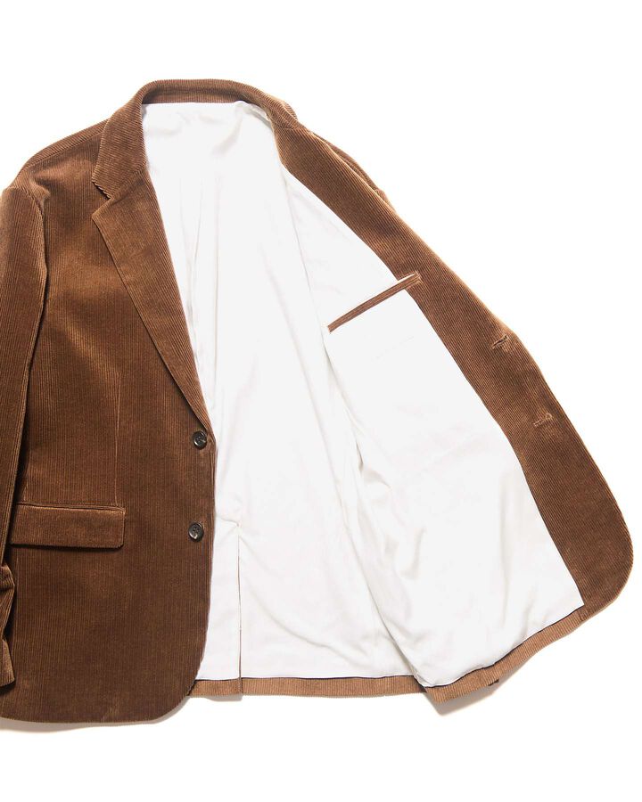 CORDUROY 2-BUTTON JACKET,BROWN, medium image number 4