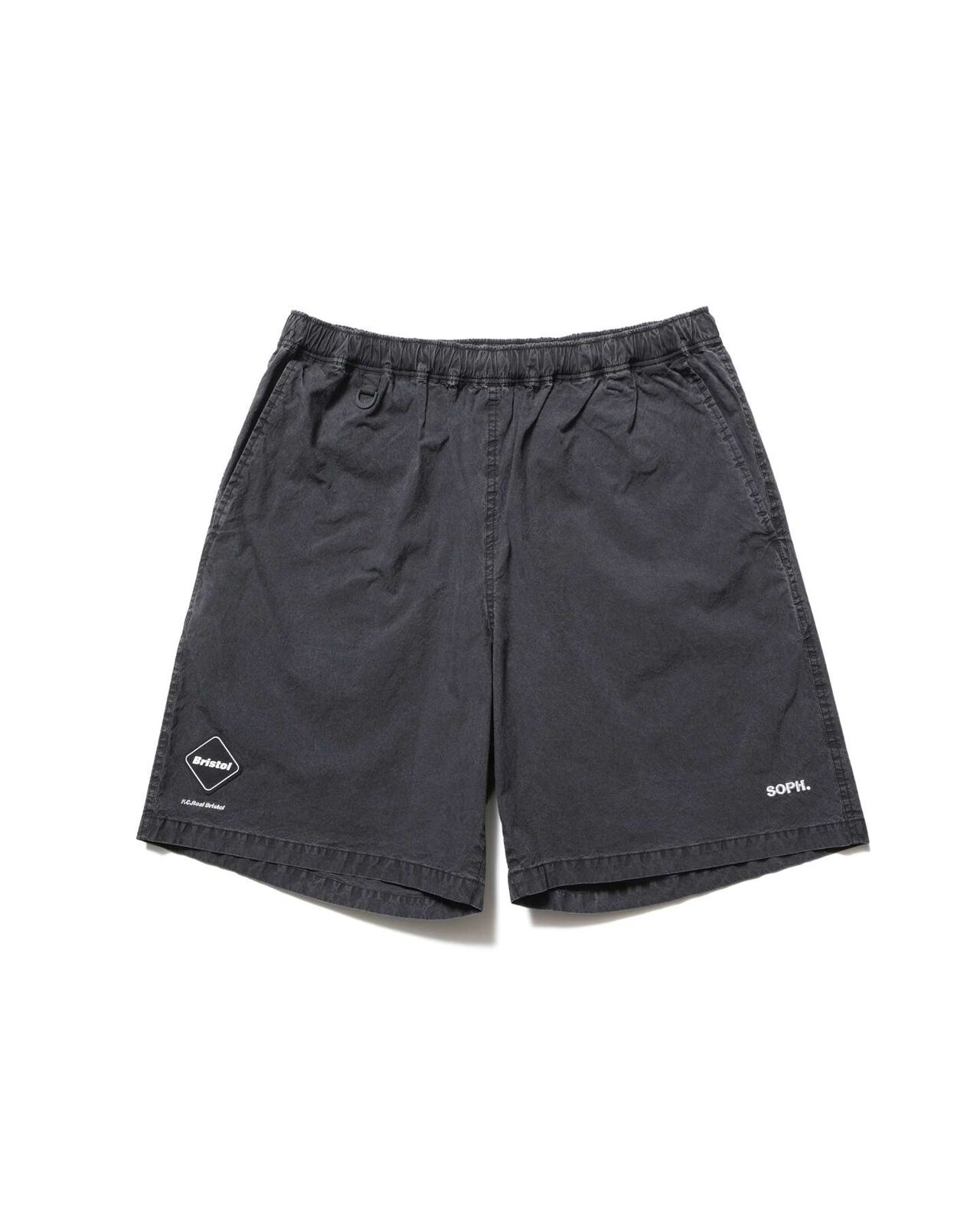 WASHED CRISP DENIM EASY SHORTS,BLACK, large image number 0