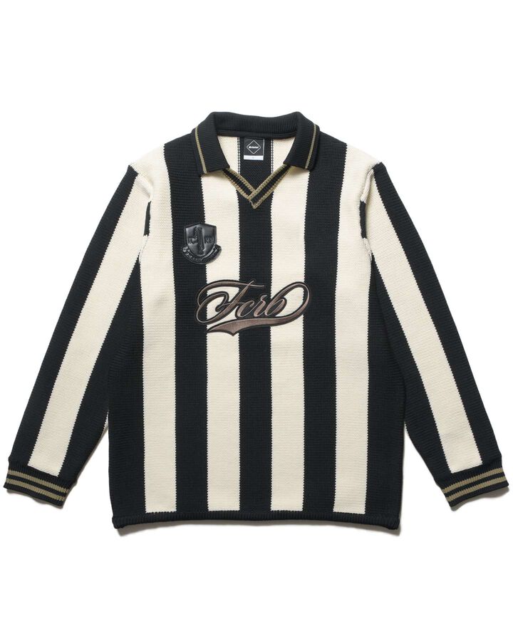 STRIPE KNIT SHIRT,BLACK, medium