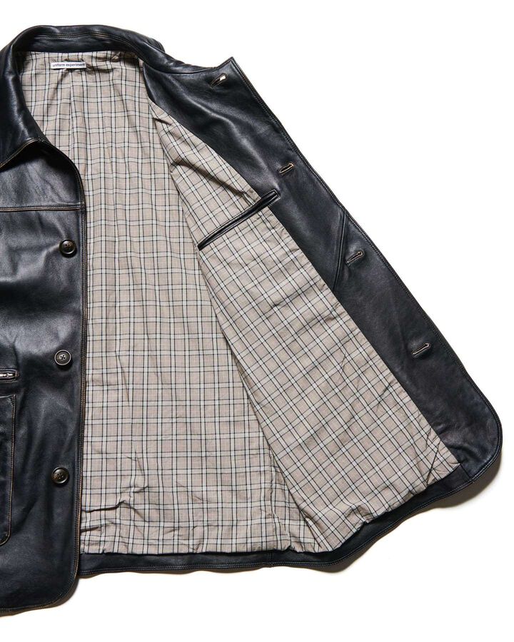 LEATHER CAR COAT,BLACK, medium image number 2