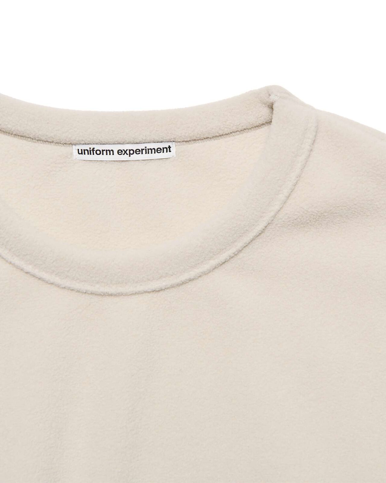 FLEECE CREWNECK TOP,OFF WHITE, large image number 3