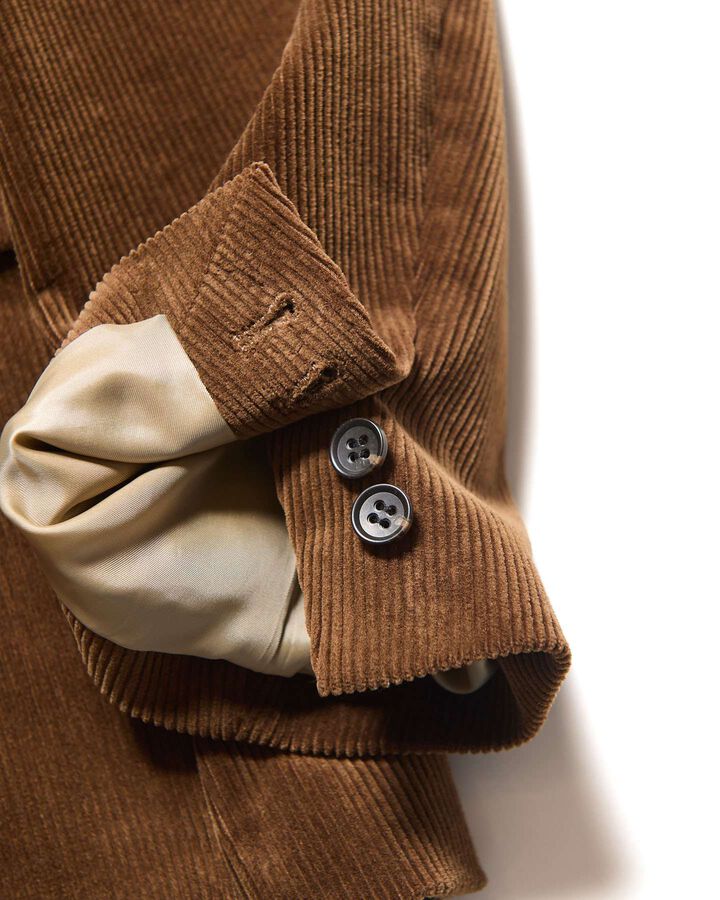 CORDUROY 2-BUTTON JACKET,BROWN, medium image number 3