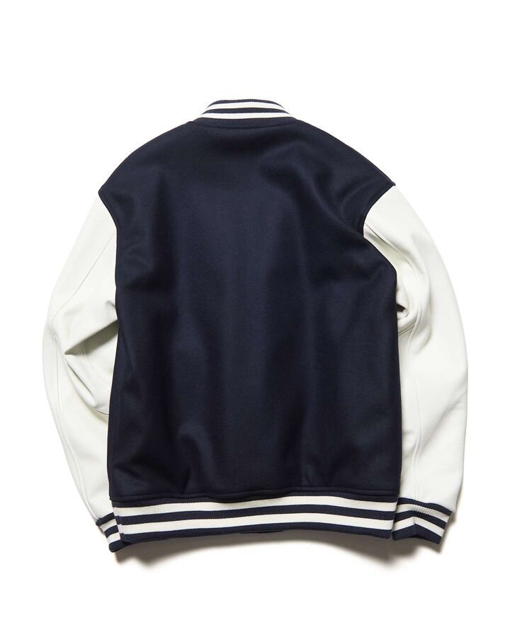 WOOL MELTON VARSITY JACKET,NAVY, medium image number 1