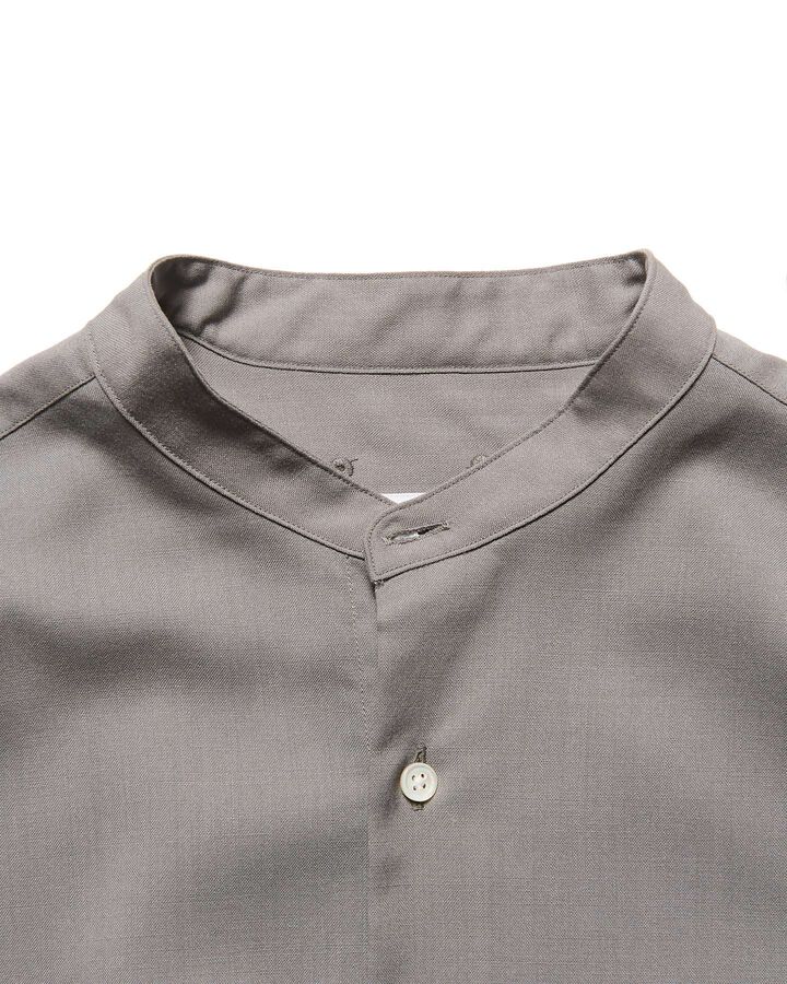 WASHBLE WOOL BAND COLLAR SHIRT,GREIGE, medium image number 2
