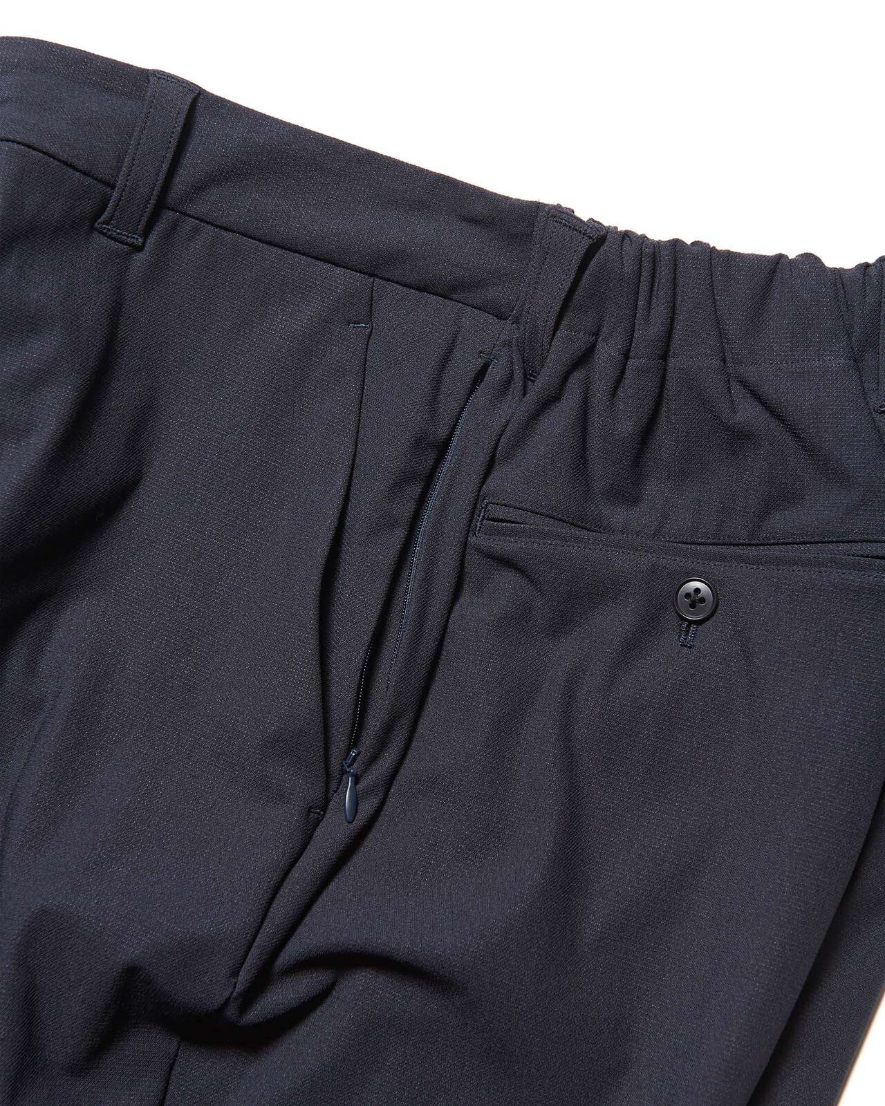 4-WAY STRETCH SLIM-FIT SHIRRING SLACKS,NAVY, large image number 2