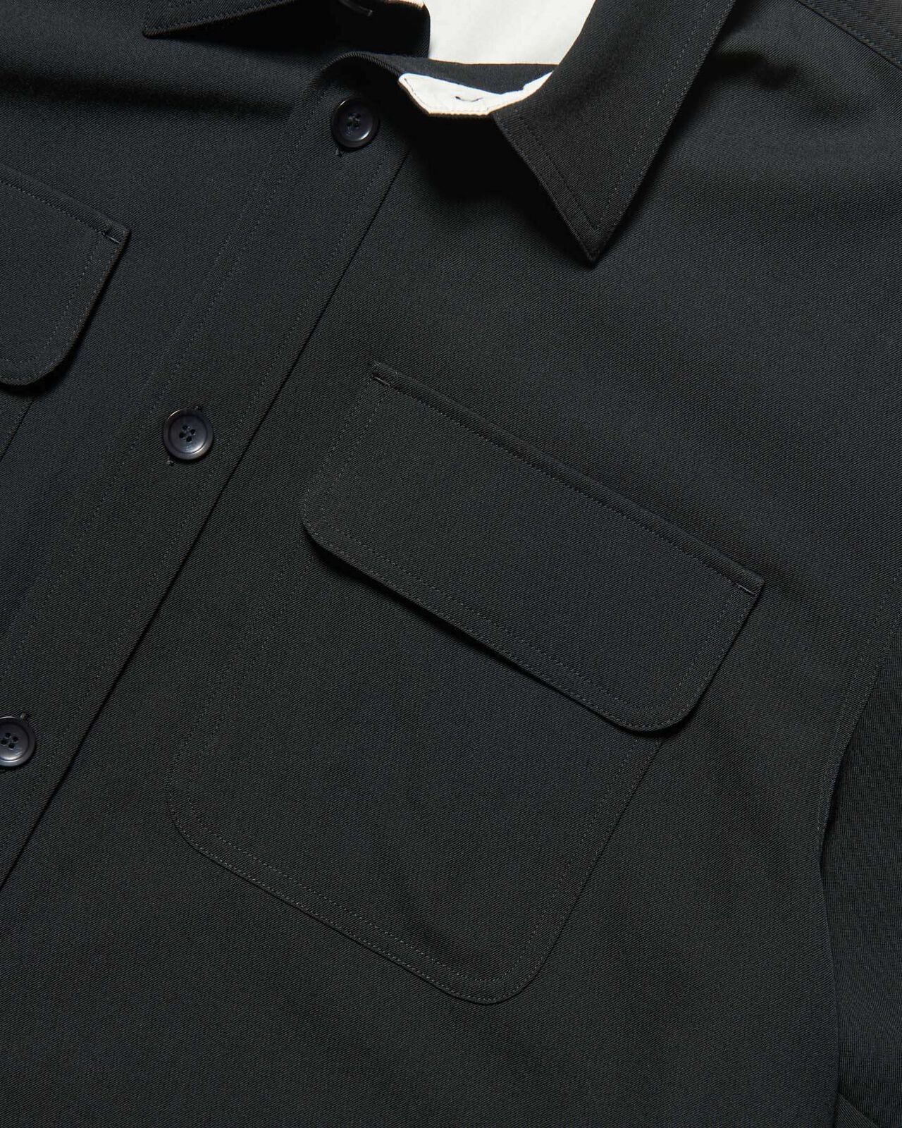 WASHER WOOL CPO SHIRT,BLACK, large image number 3