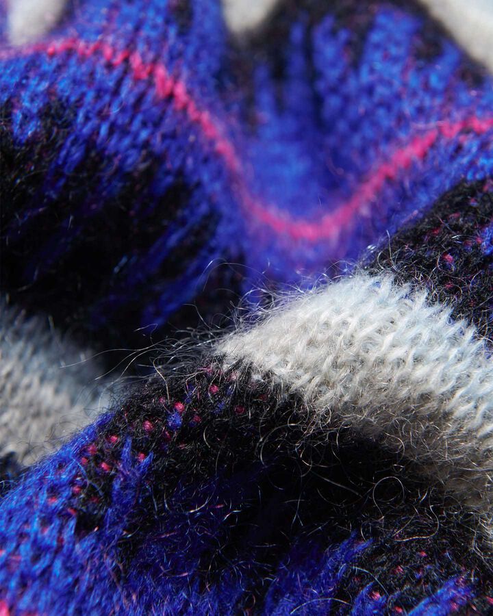 MOHAIR BORDER KNIT BLOUSON,BLACK, medium image number 3