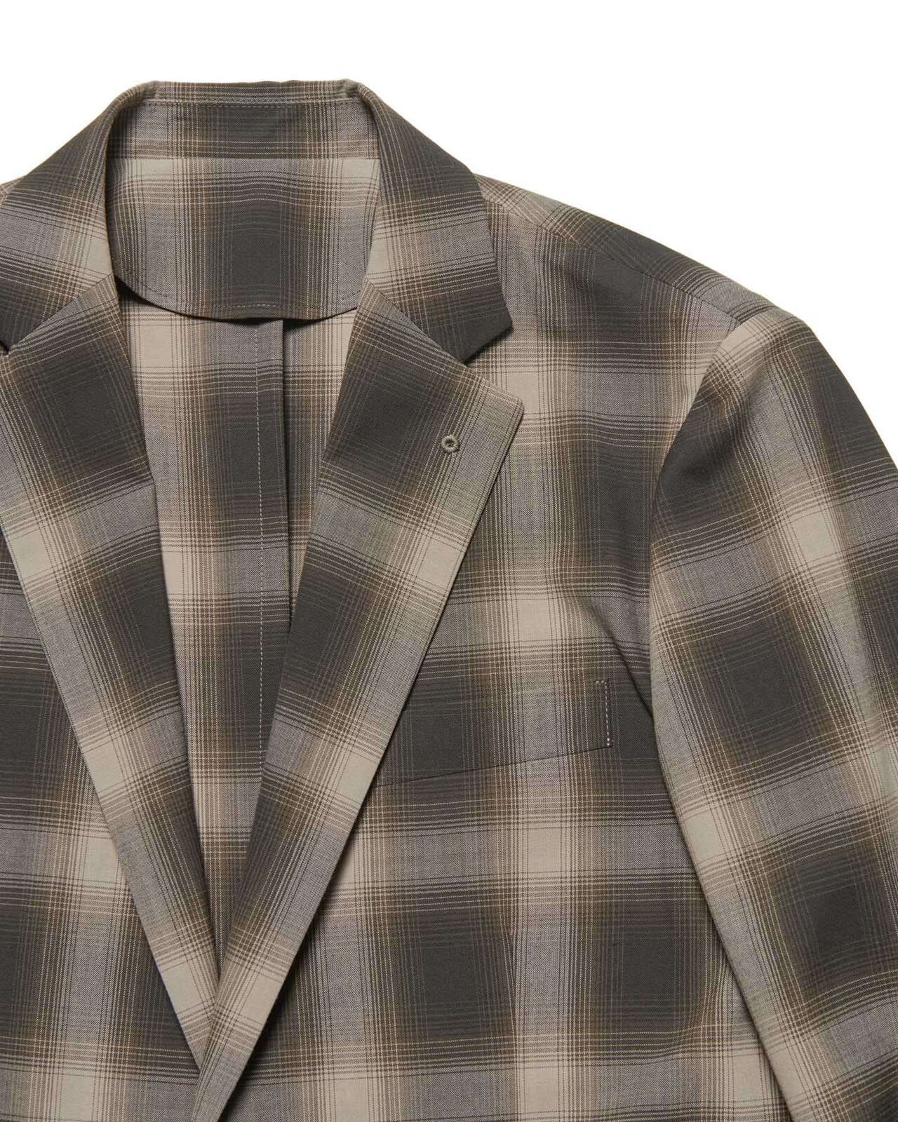 HIGH-TWIST OMBRE CHECK JACKET,BROWN, large image number 2