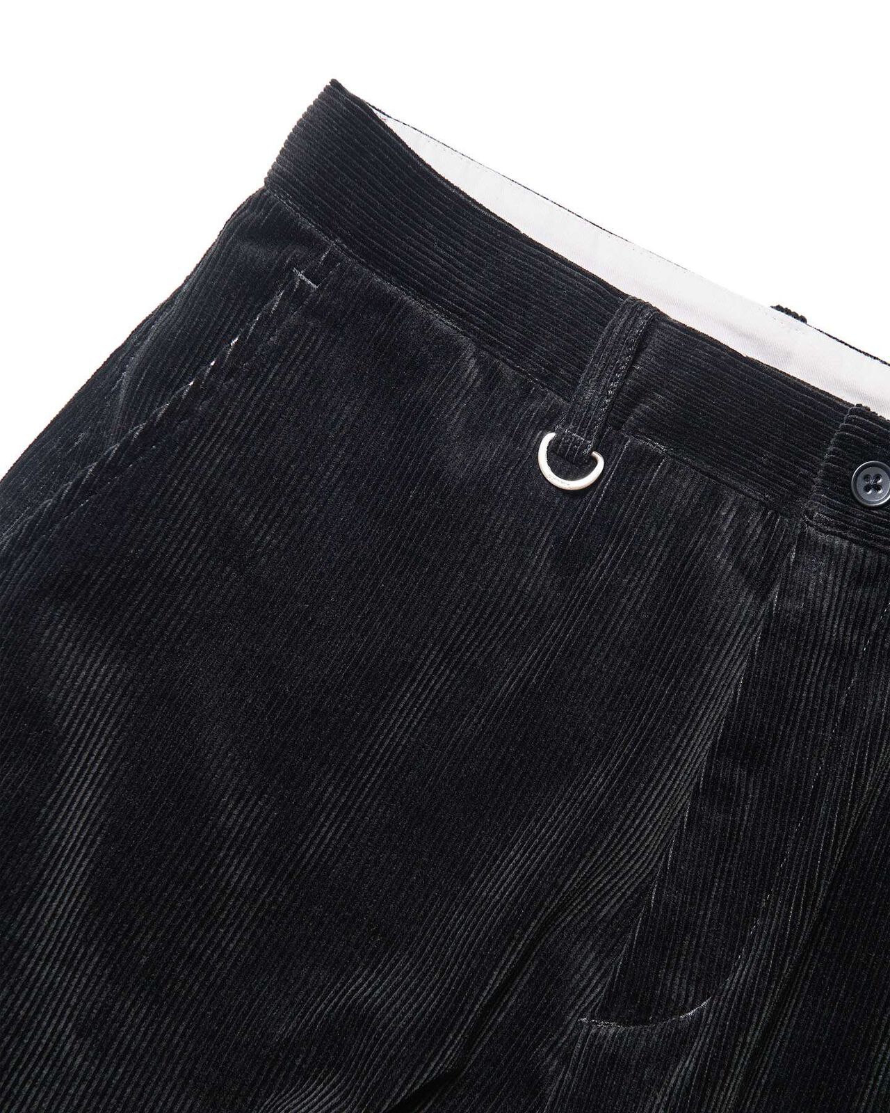 CORDUROY DOUBLE HEM PANTS,BLACK, large image number 2