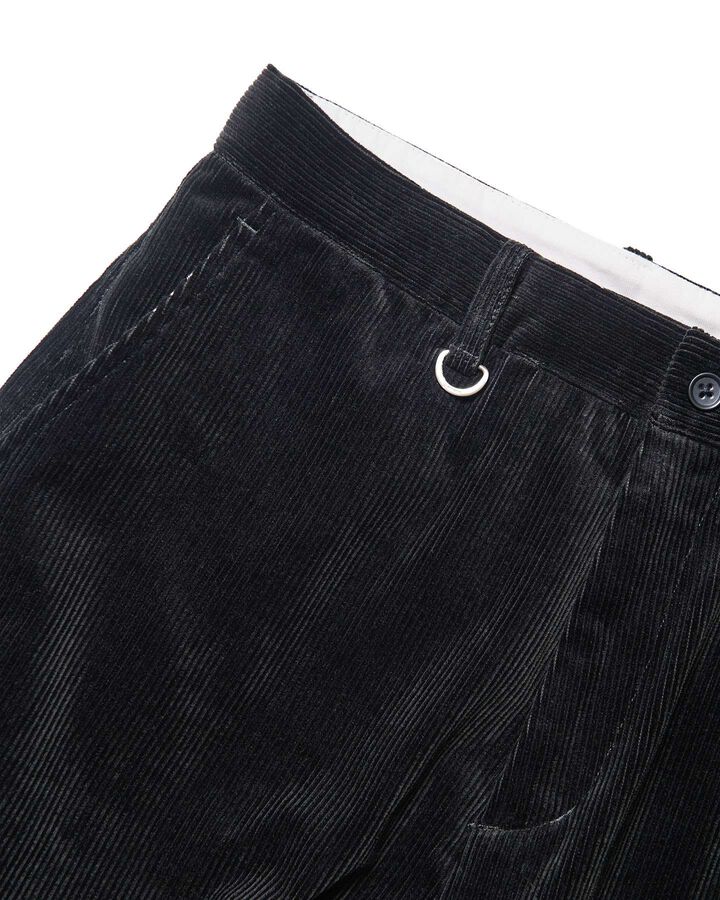 CORDUROY DOUBLE HEM PANTS,BLACK, medium image number 2