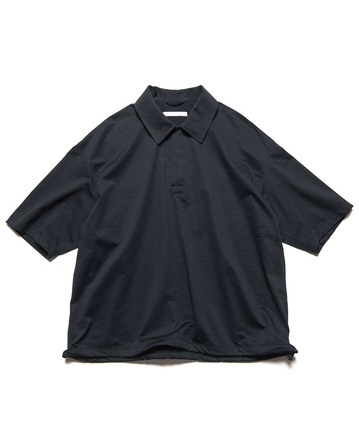 STRETCH SUCKER S/S POLO SHIRT,BLACK, medium