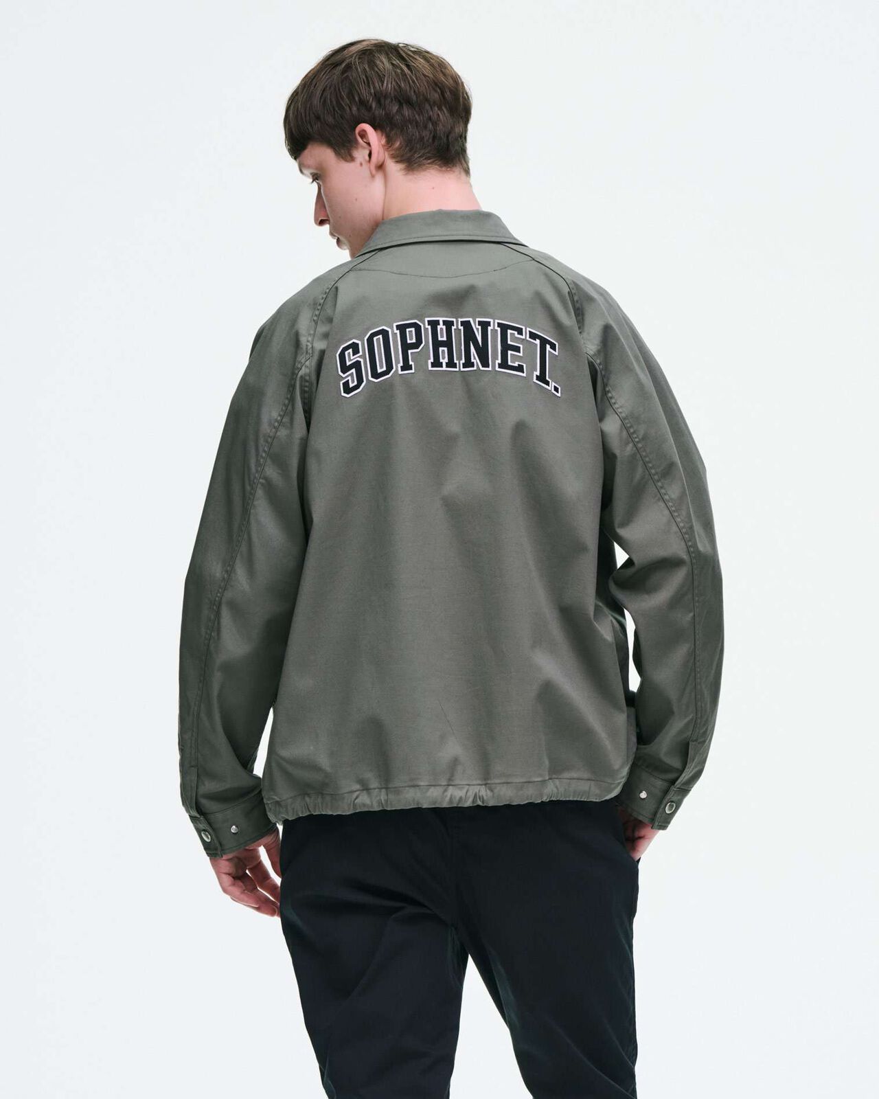STRETCH TWILL COACH JACKET,KHAKI, large image number 6
