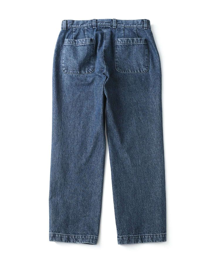 WASHED DENIM STRAIGHT PANTS,INDIGO, medium image number 1