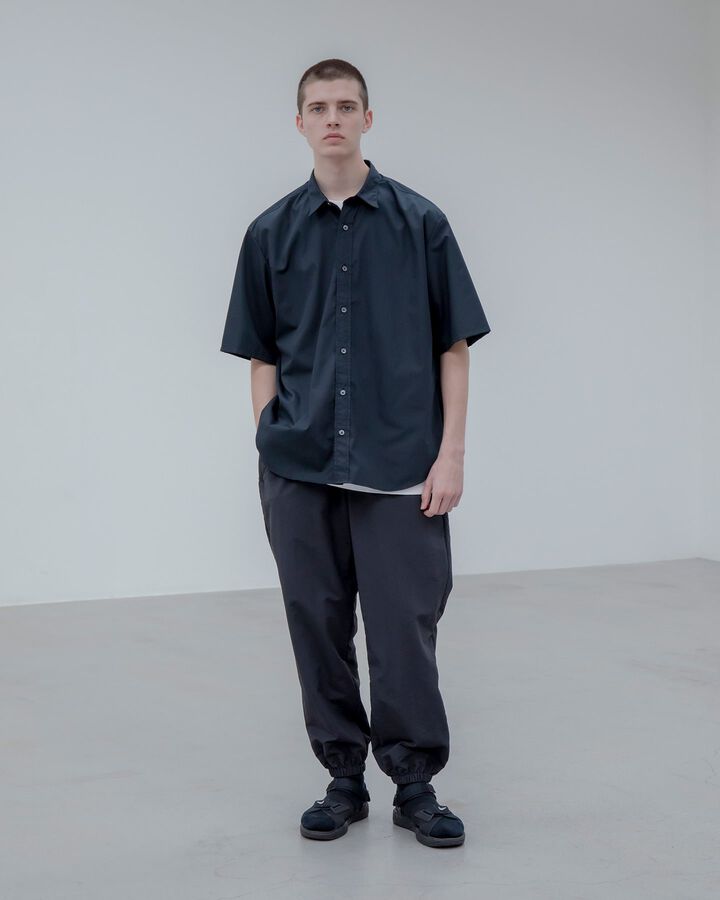 COTTON WEATHER YOKE LOGO PRINT S/S SHIRT,BLACK, medium image number 5