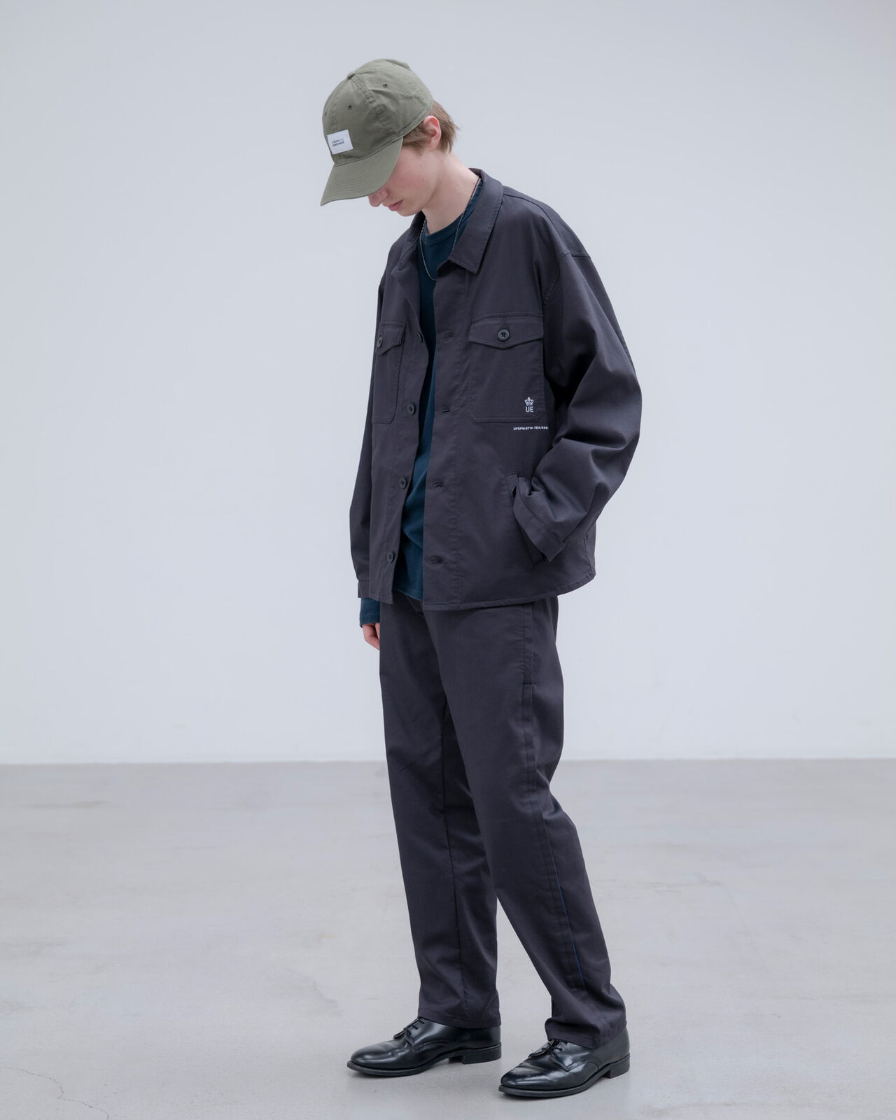 STRETCH TWILL SIDE TAPE PANTS,NAVY, large image number 9