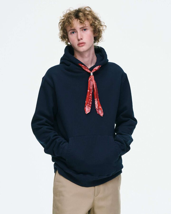 FABRIC CORD SWEAT HOODIE,BLACK, medium image number 3