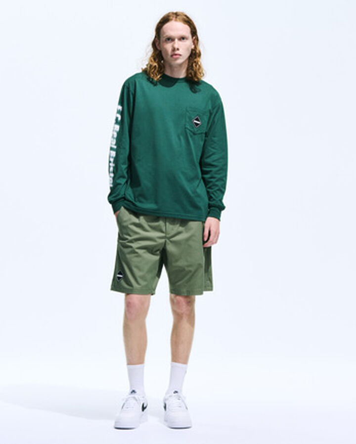BLURRED LOGO L/S TEAM POCKET TEE,BLACK, medium image number 6