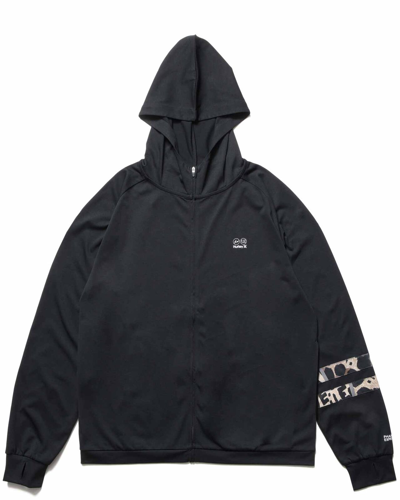 HURLEY AMPHIBIOUS PHANTOMRASH GUARD ZIP HOODIE,BLACK, large image number 0
