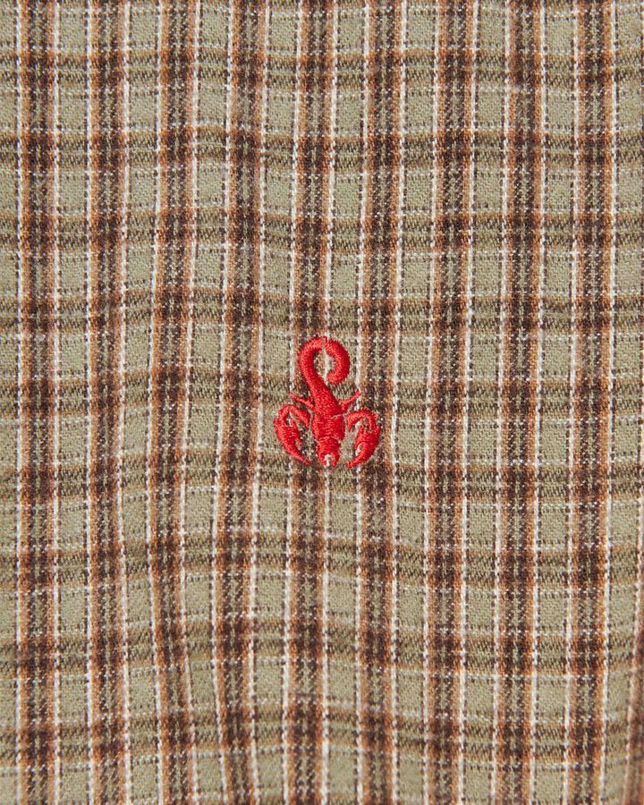 COTTON FLANNEL RELAX-FIT SHIRT,SAGE, medium image number 3