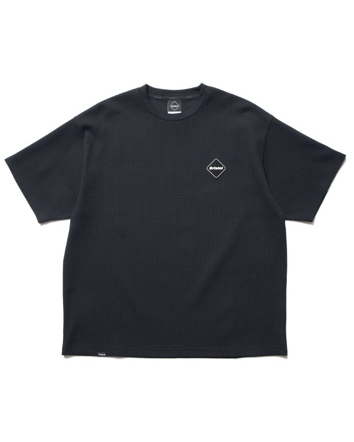 TECH WAFFLE S/S LOUNGE TOP,BLACK, medium