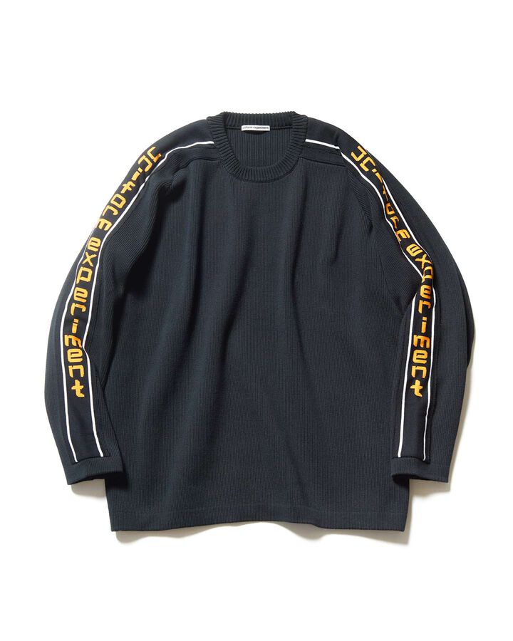 LINED LOGO SWEATER,BLACK, medium